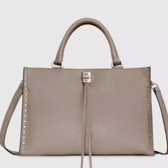 REBECCA MINKOFF DARREN TOP ZIP SATCHEL DEEP TAUPE